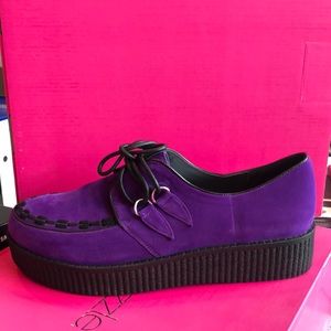 Purple “Velvet” Platform Flat Shoe Size 8.5